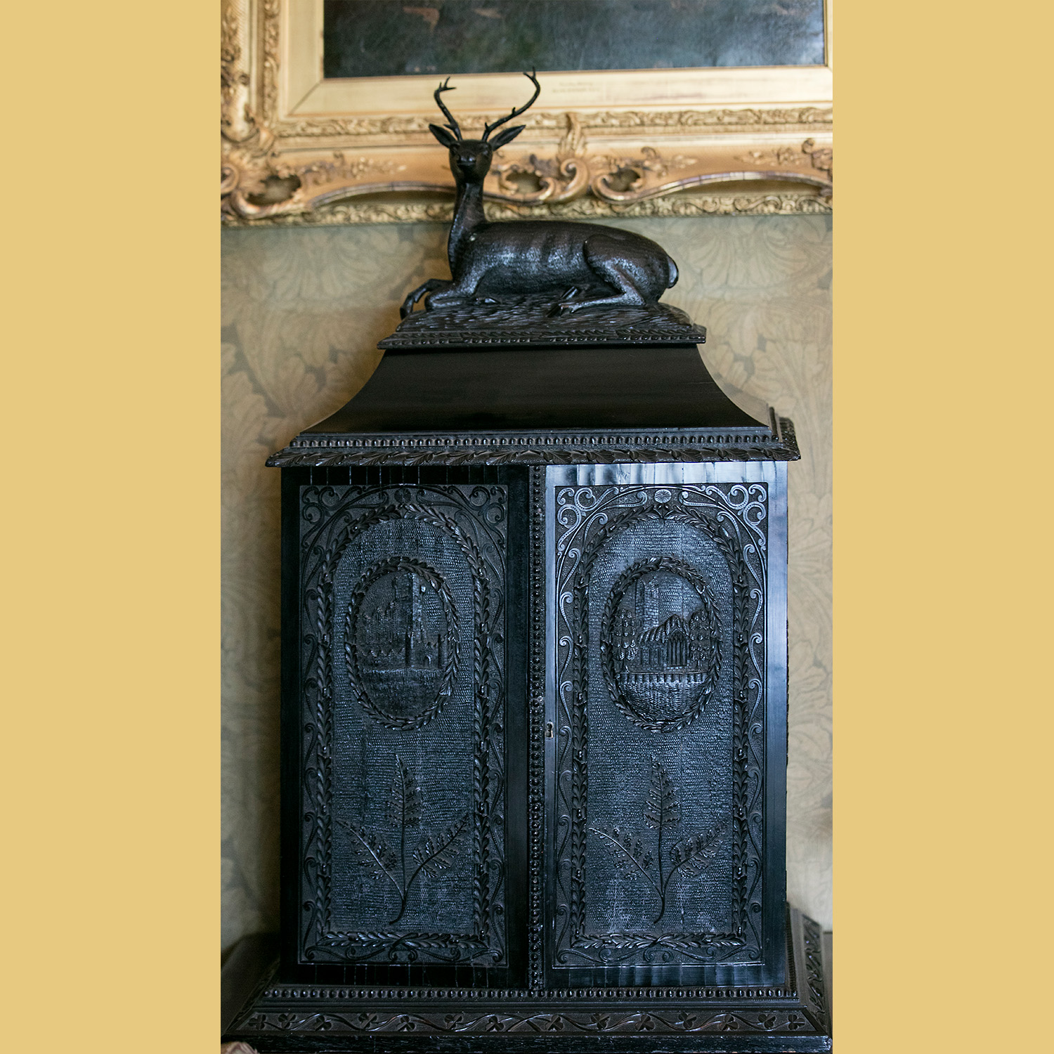 Black Two-Door Cabinet.