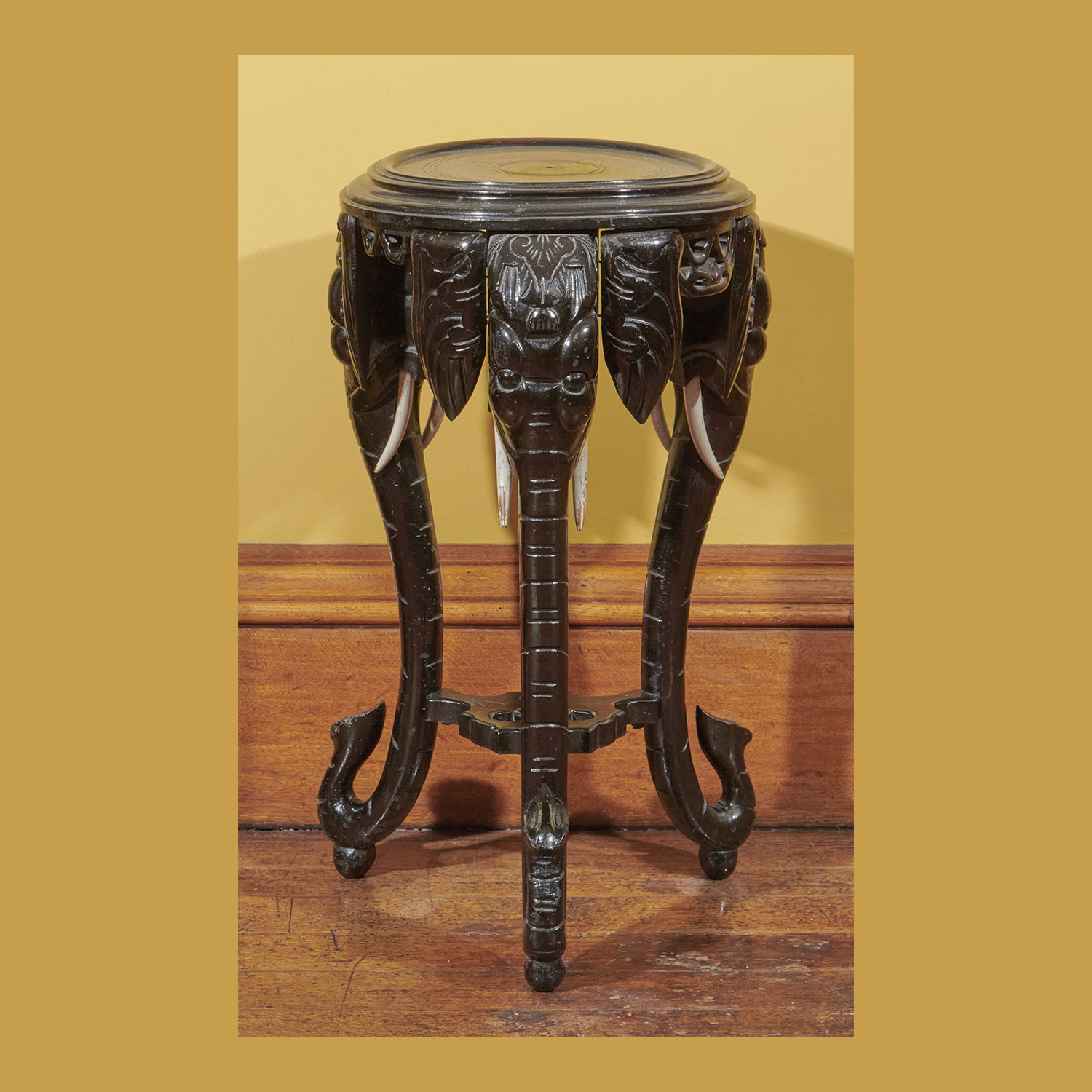 Pair of Elephant-tusk Plant Stands.