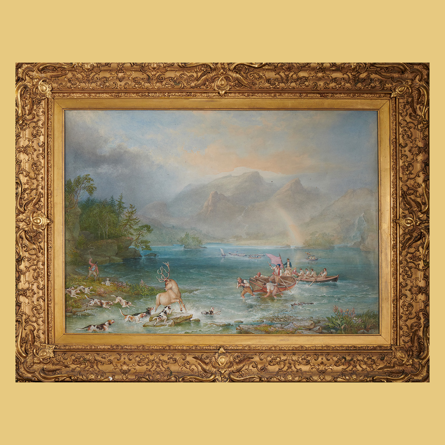 ‘Mr Herbert’s Stag Hunt, Killarney, Upper Lake’ 1878.