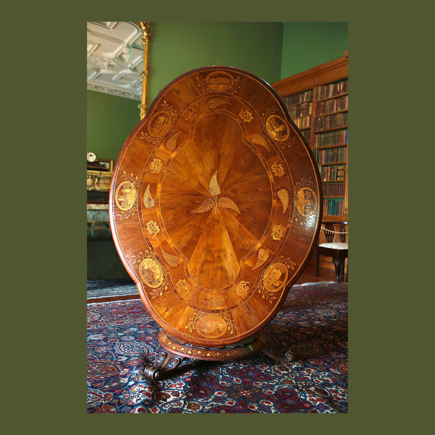 Killarney Inlaid, Tilt-top Table.