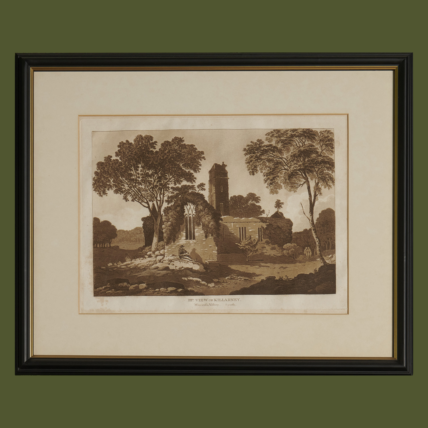 ‘IIIrd View of Killarney. Mucruss Abbey. South.’